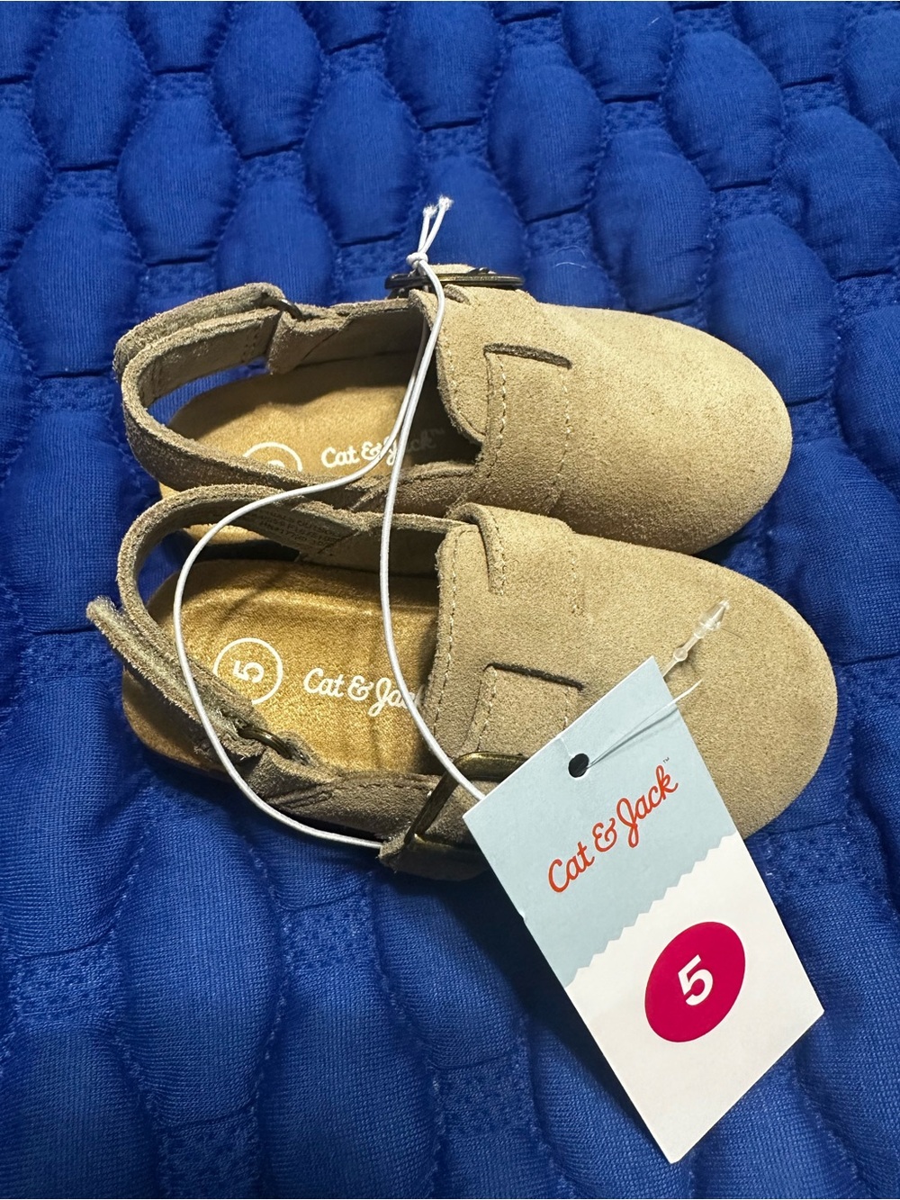 Cat & Jack Kids' Tan Suede Moccasin Sandals
